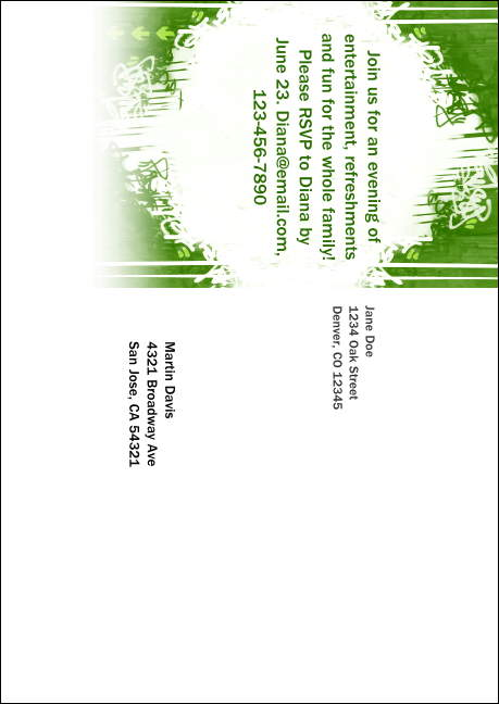 Hip Hop Green Postcard Mailer Product Back