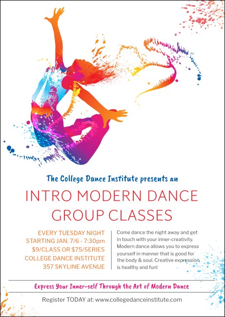 Modern Dance White Postcard Mailer Product Front