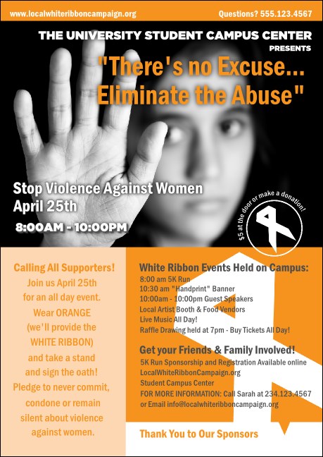 White Ribbon Photo Postcard Mailer Product Front