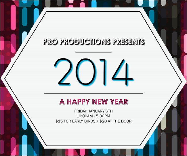 Year Neon Lights Facebook Post