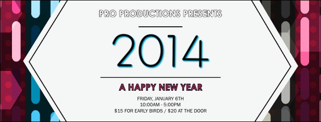 Year Neon Lights Facebook Cover