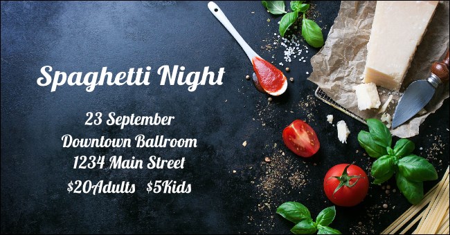 Spaghetti Ingredients Facebook Ad