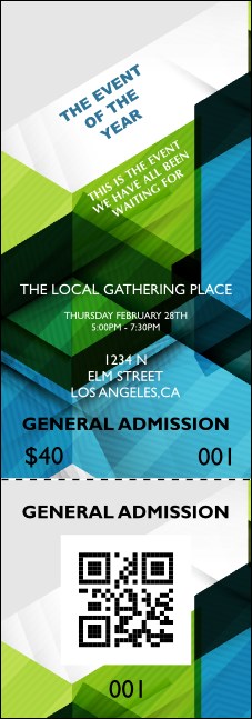 All Purpose Hex QR Event Ticket Product Front