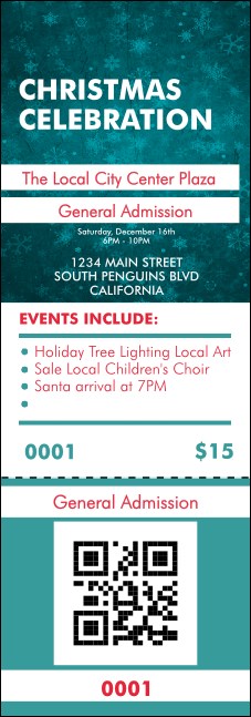 Holiday Snowflake QR Event Ticket