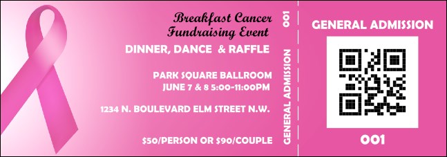 Pink Ribbon QR Event Ticket
