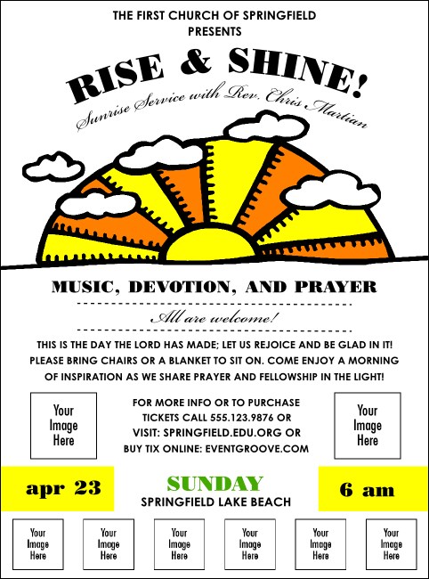 Sunrise Retro Logo Flyer Product Front