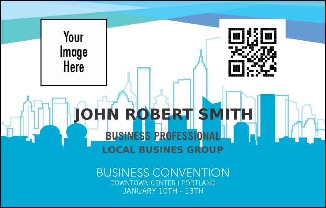 All Purpose Blue Skyline VIP Event Badge Medium