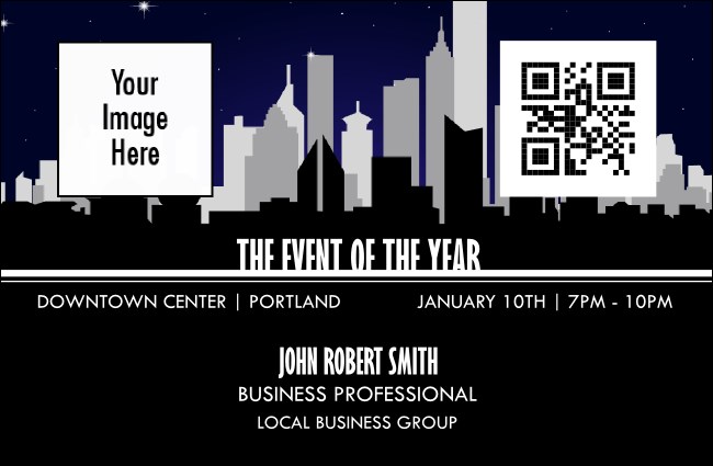 All Purpose Night Skyline VIP Event Badge Small Product Front