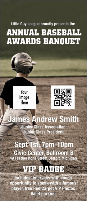 Baseball VIP Event Badge Large