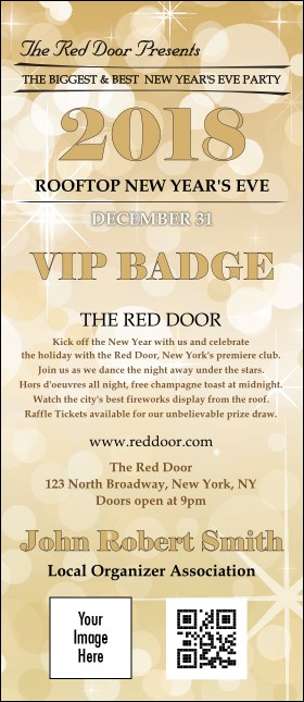 Gold Glitter VIP Event Badge Large VIP Event Badge Large Product Front