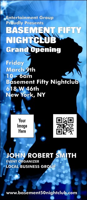 Nightclub Blue VIP Event Badge Large