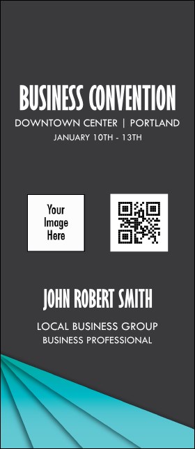 All Purpose Blue Geometric Triangles VIP Event Badge Large