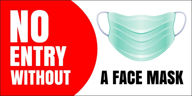 No Masks No Entry Banner