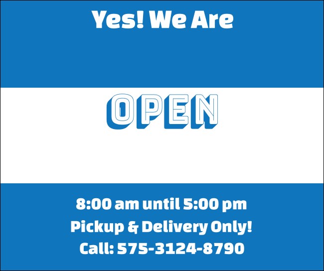 We Are Open Blue White Social Media