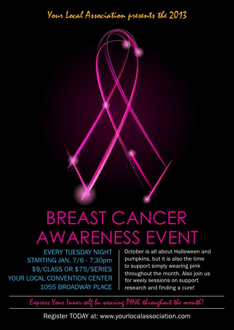 Breast Cancer Ribbon Sparkle Postcard Mailer