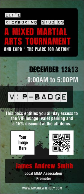 Contemporary Mixed Martial Arts VIP Event Badge Large