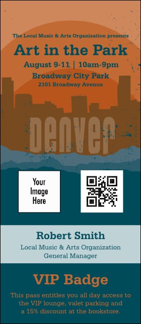 Denver VIP Event Badge Large Product Front