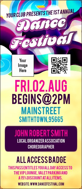 Disco Dance Festival VIP Event Badge Large