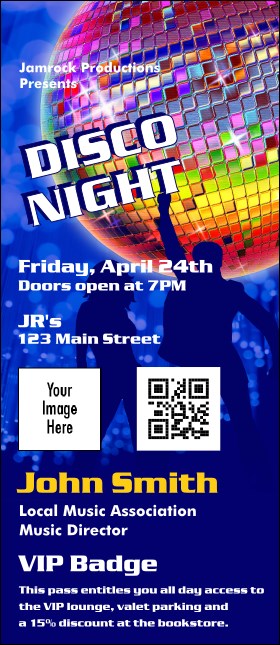 Disco VIP Event Badge Large