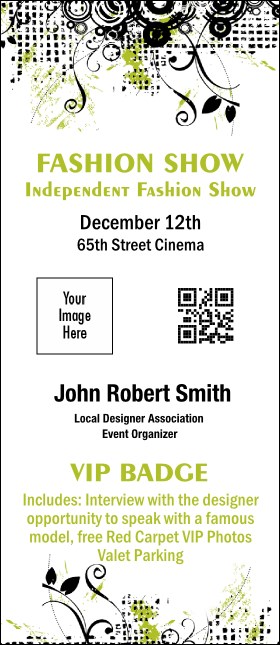 Fashion Show VIP Event Badge Large