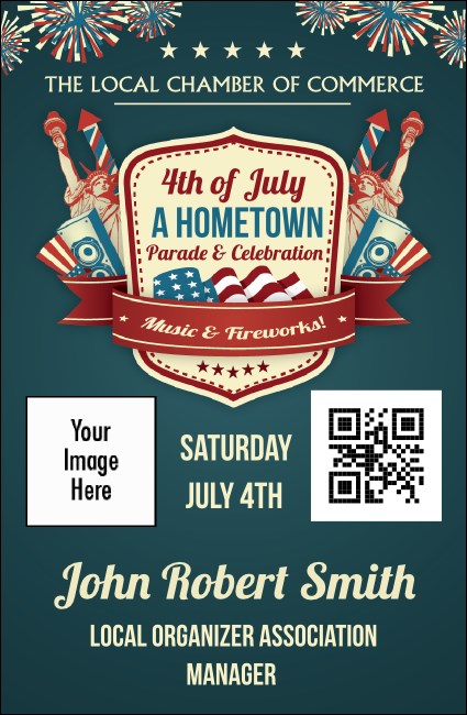 Fourth of July Freedom Blue VIP Event Badge Small Product Front