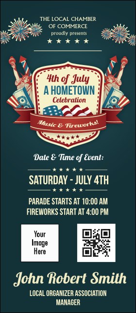 Fourth of July Freedom Blue VIP Event Badge Large