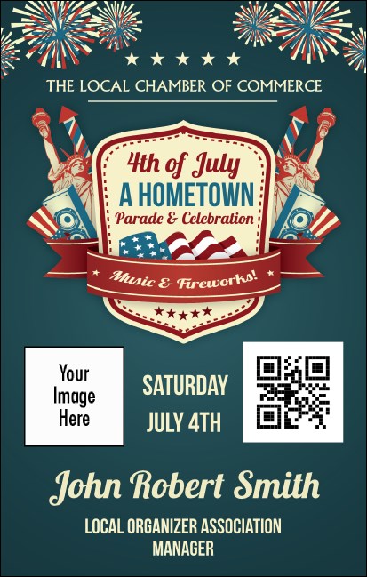 Fourth of July Freedom Blue VIP Event Badge Medium Product Front