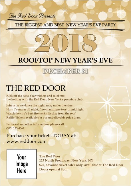 Gold Glitter Club Flyer Product Front