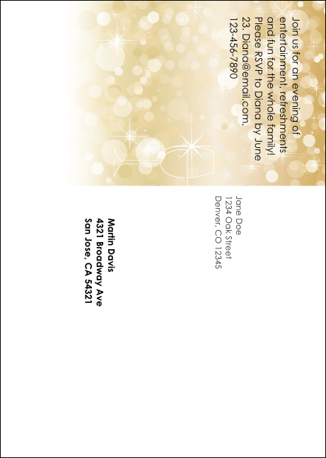 Gold Glitter Postcard Mailer Product Back