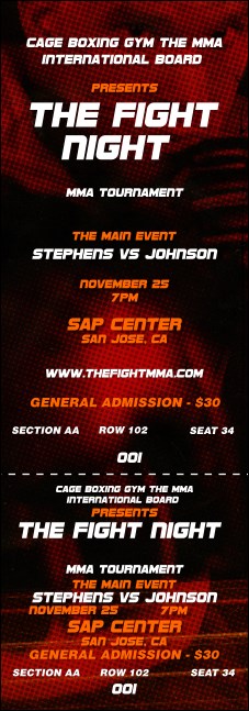 MMA The Fight Night Reserve Event Ticket Event Ticket