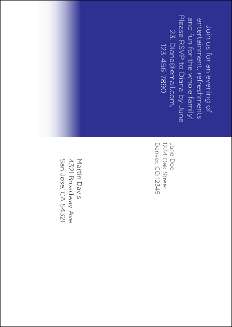 Class Reunion Mascot Blue Postcard Mailer Product Back