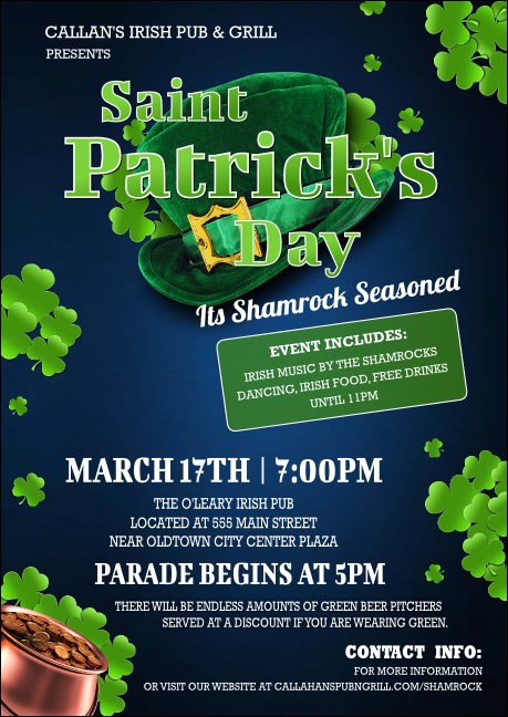 St. Patrick Day Shamrock Season Postcard Product Front