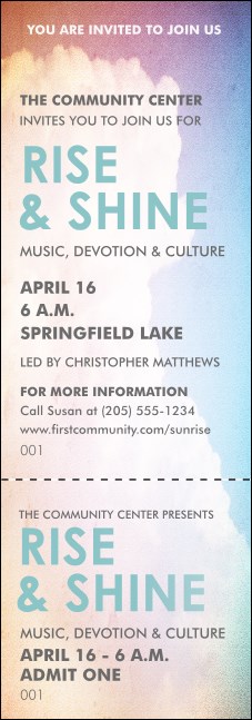 Clouds Event Ticket Product Front