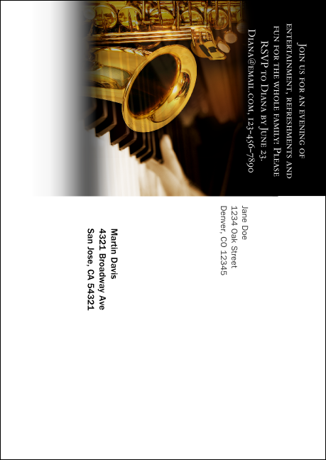Jazz Postcard Mailer Product Back