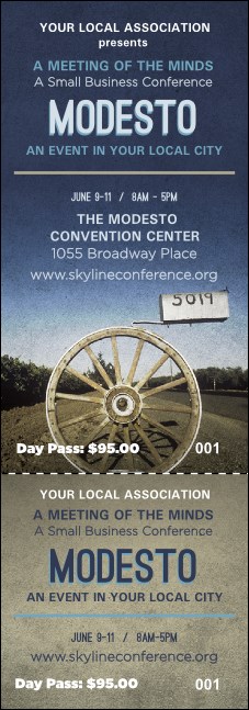 Modesto Event Ticket Product Front