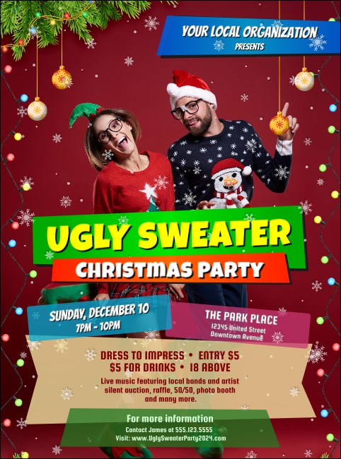 Ugly Sweater Holiday Party Flyer