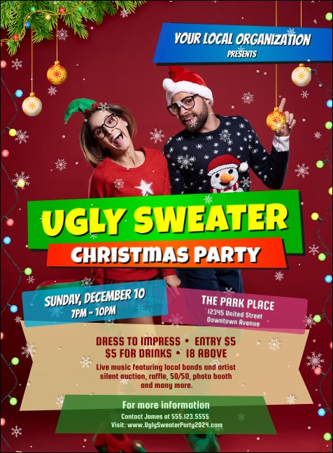 Ugly Sweater Holiday Party Invitation Product Front