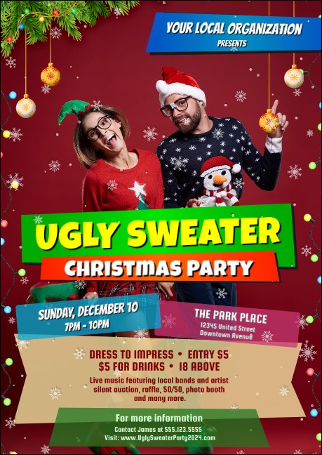 Ugly Sweater Holiday Party Postcard