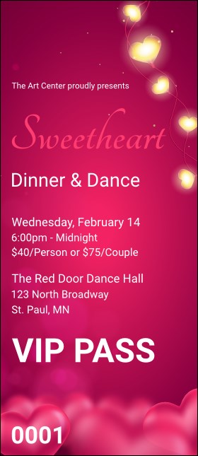 Valentines Day Lovehearts VIP Pass Product Front