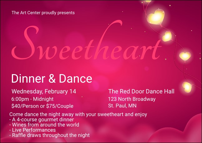 Valentines Day Lovehearts Postcard Mailer Product Front