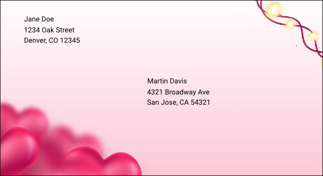 Valentines Day Lovehearts #6 1/2 Envelope