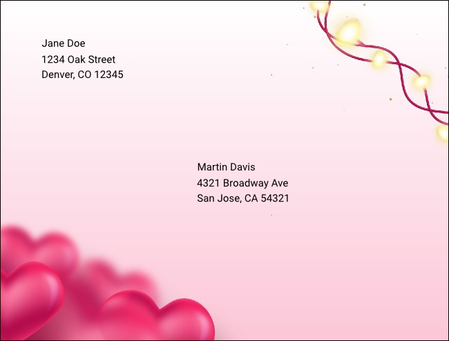 Valentines Day Lovehearts A2 Envelope