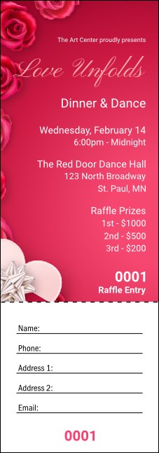 Love Unfolds Raffle Ticket Product Front