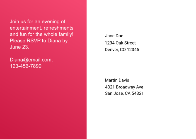 Love Unfolds Postcard Mailer Product Back