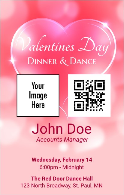 Valentines Day Date VIP Event Badge Medium