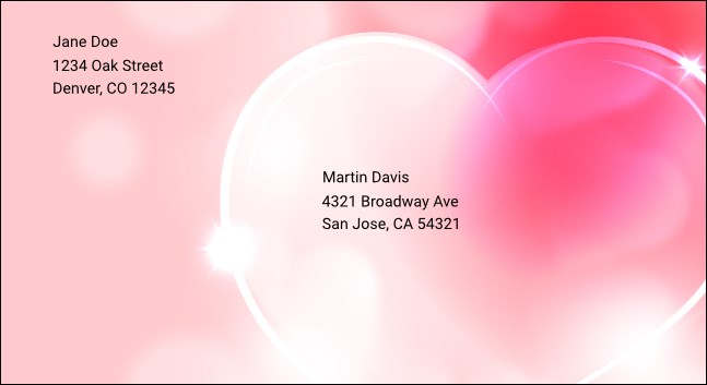 Valentines Day Date #6 1/2 Envelope