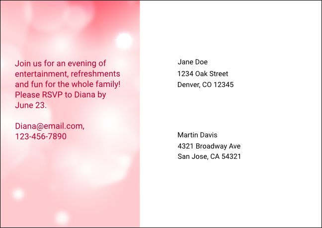 Valentines Day Date Postcard Mailer Product Back