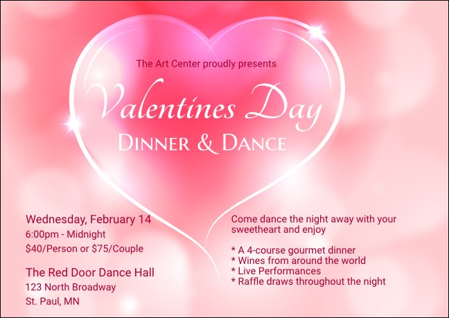 Valentines Day Date Postcard Mailer Product Front