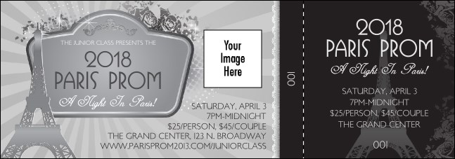 Paris Silver and Black Event Ticket