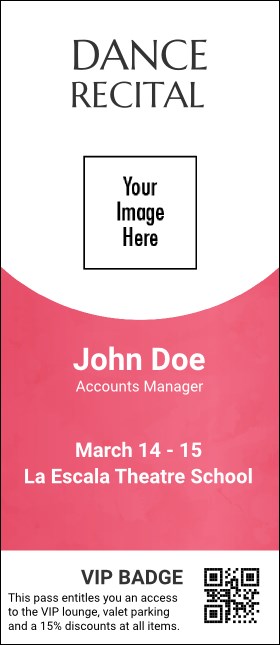 Ballet Dance Recital VIP Event Badge Large Product Front